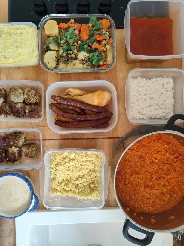Repas préparés pour la semaine