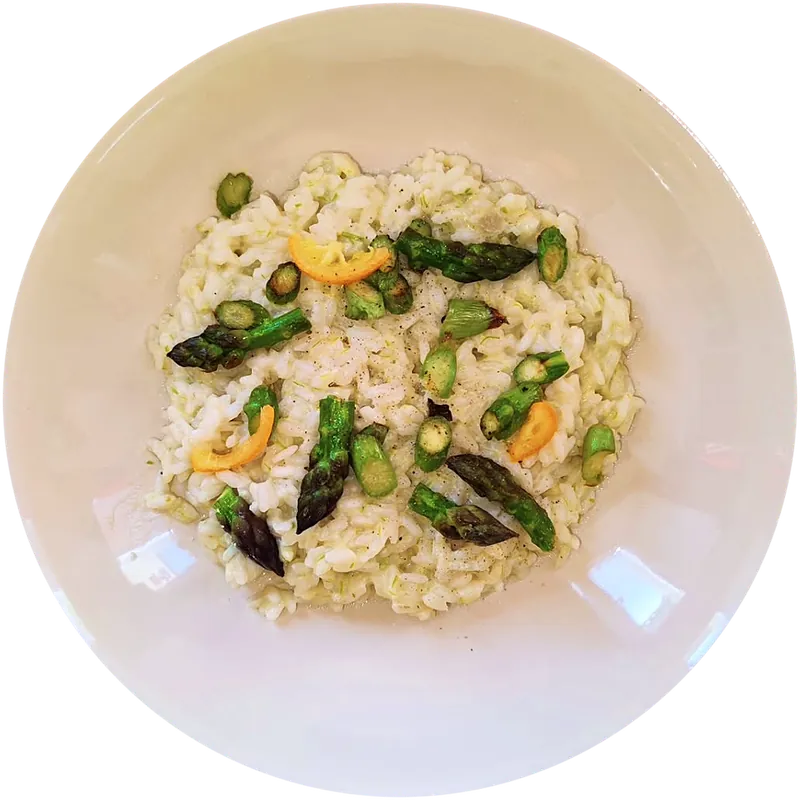 Risotto asperges et kumquat